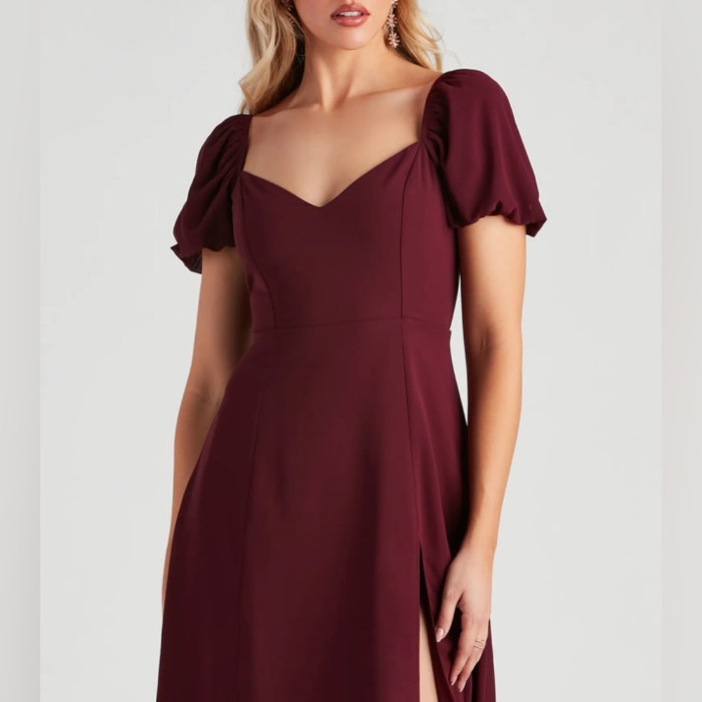 Windsor wine burgundy midi dress wedding guest dress perfect for fall NEW